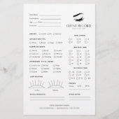 まつげ拡張クライアントのレコードページ 便箋 (正面)