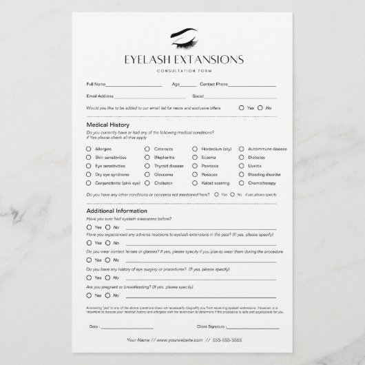 まつげ拡張クライアントのレコードページ 便箋 (裏面)