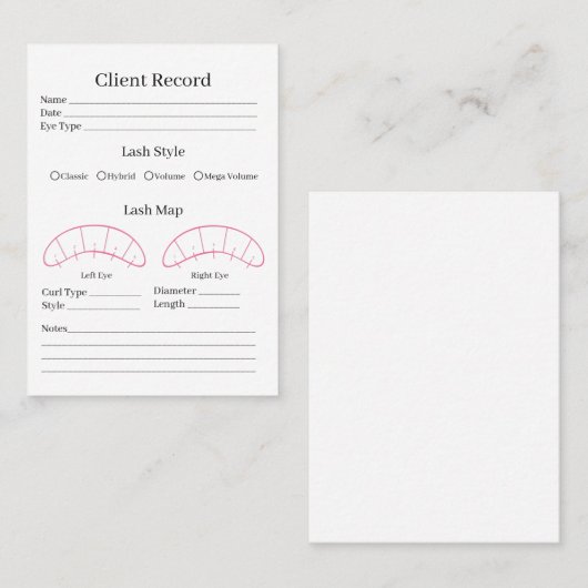 まつげ拡張クライアントのレコード型枠 名刺 (正面/裏面)