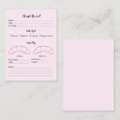 まつげ拡張クライアント記録型枠、ピンク 名刺 (正面/裏面)