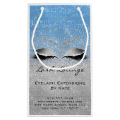 まつげ拡張メイクアップアーティストビューティックブルーグレー スモールペーパーバッグ (裏面)