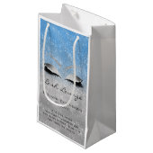 まつげ拡張メイクアップアーティストビューティックブルーグレー スモールペーパーバッグ (正面アングル)