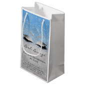 まつげ拡張メイクアップアーティストビューティックブルーグレー スモールペーパーバッグ (裏面アングル)