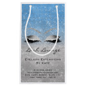 まつげ拡張メイクアップアーティストビューティックブルーグレー スモールペーパーバッグ (正面)