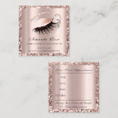 まつげ拡張メイクアップアーティスト美しいバラピンク 予約カード (正面/裏面)