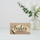 まつげ拡張ラッシュサロン金ゴールドブラシストローク 名刺 (スタンド正面)