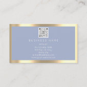 まつげ眉メイクアップロゴQrコードブルー金ゴールド枠 名刺 (裏面)