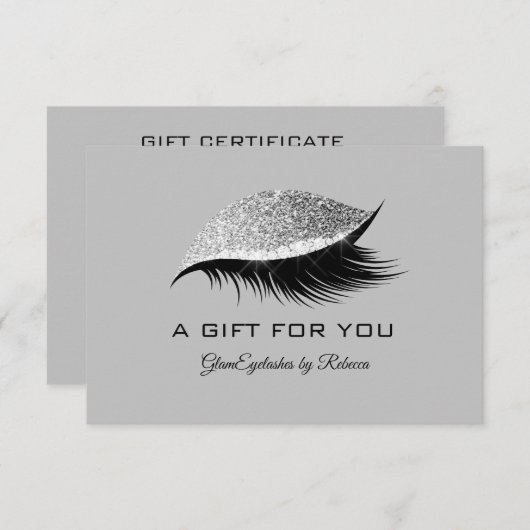 まつげ美しいグリッター化粧ギフト券 エンクロージャーカード (正面/裏面)