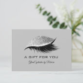 まつげ美しいグリッター化粧ギフト券 エンクロージャーカード (スタンド正面)