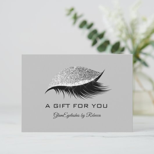まつげ美しいグリッター化粧ギフト券 エンクロージャーカード (スタンド正面)