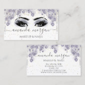 まつげ美容師メイクアップアーティストスモーキーグレー 名刺 (正面/裏面)