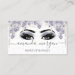 まつげ美容師メイクアップアーティストスモーキーグレー 名刺