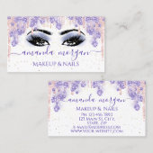 まつげ美容師メイクアップアーティストスモーキーブルー 名刺 (正面/裏面)