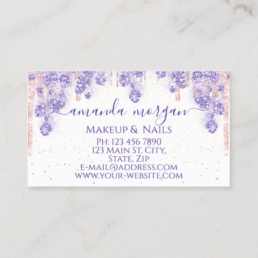 まつげ美容師メイクアップアーティストスモーキーブルー 名刺 (裏面)