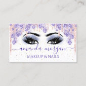 まつげ美容師メイクアップアーティストスモーキーブルー 名刺 (正面)