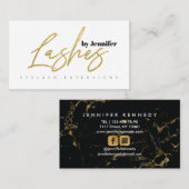 まつげ金ゴールドグリッタータイポグラフィ 名刺 (正面/裏面)