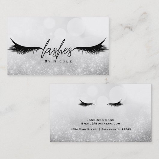 まつげ黒まつ毛のエクステンション輝き 名刺 (正面/裏面)