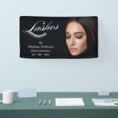 まつげ, ブラック モダン フォト ビューティー サロン 横断幕 (トレードショー)