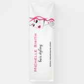 まつげ マニキュア 髪 ピンクの女の子 ビューティー ブランディング 横断幕 (縦)