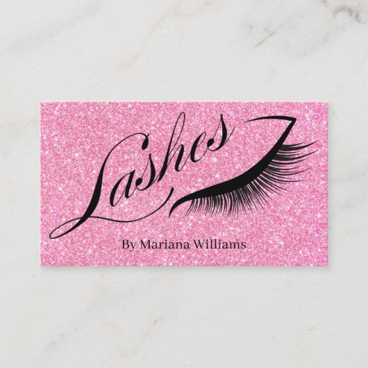 まつげ、メイクアップアーティストピスタイリッシュンクグリッターラグジュアリー 名刺 (正面)