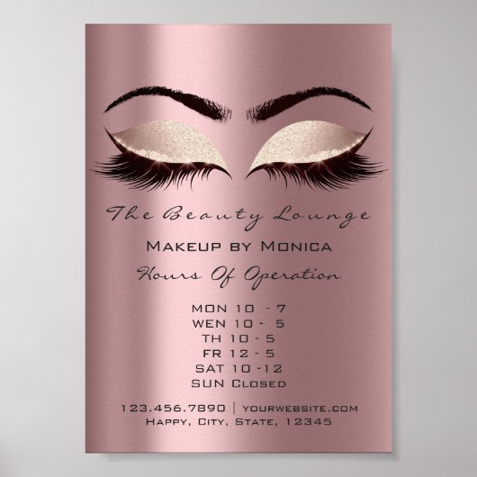 まつげ メイクアップアーティスト グリッター ビューティー ナス ポスター (正面)