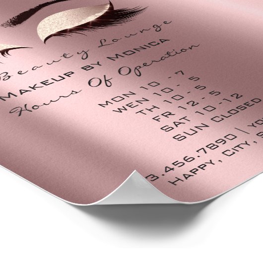 まつげ メイクアップアーティスト グリッター ビューティー ナス ポスター (角)