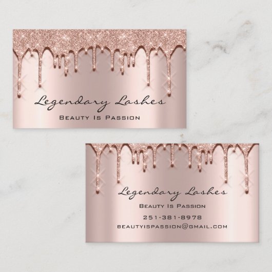 まつげ。メイクアップアートグリッター3Dエフェクトエステティシャン 名刺 (正面/裏面)