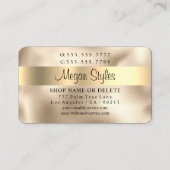 まつりとメイクアップサロン、あなたの写真、金ゴールド上の金ゴールド 名刺 (裏面)