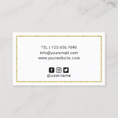 まつりと眉メイクアップアーティストモダンの葉 名刺 (裏面)