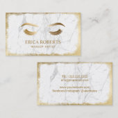 まつりと眉メイクアップアーティストモダンホワイトマーブル 名刺 (正面/裏面)