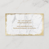 まつりと眉メイクアップアーティストモダンホワイトマーブル 名刺 (裏面)