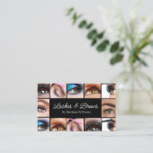 まつりと眉12枚の写真メイクアップアーティストブラック 名刺 (スタンド正面)