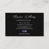 まつりと眉12枚の写真メイクアップアーティストブラック 名刺 (裏面)