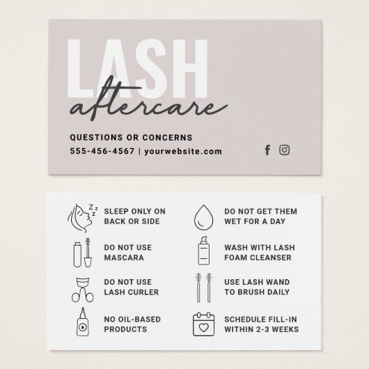 まつミニマル毛エクステンションLash AfterCard (正面&裏面)