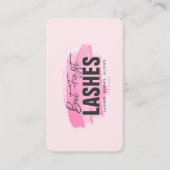 まつモダンげメイクアップアーティストモノグラムピンク 名刺 (正面)