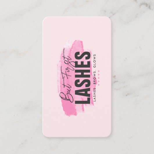 まつモダンげメイクアップアーティストモノグラムピンク 名刺 (正面)