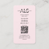 まつモダンげメイクアップアーティストモノグラムピンク 名刺 (裏面)