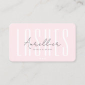 まつモダンげ眉メイクアップアーティストモノグラムピンク 名刺 (正面)