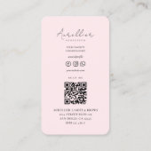 まつモダンげ眉メイクアップアーティストモノグラムピンク 名刺 (裏面)