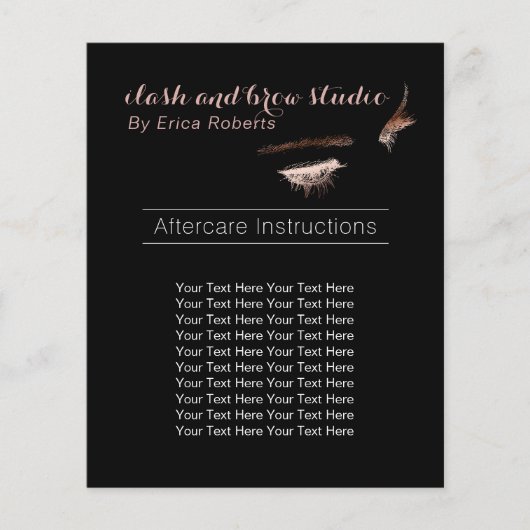 まつ毛と眉メイクアップアーティストアフターケア指導 チラシ (正面)