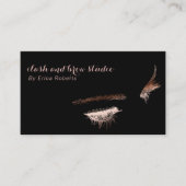 まつ毛と眉メイクアップアーティストバラゴールドフォイル 名刺 (正面)