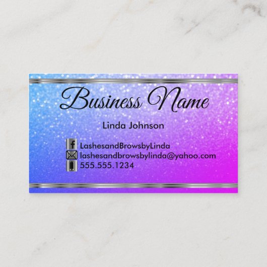 まつ毛と眉 – カラフルグリッタービジネスCa 名刺 (裏面)