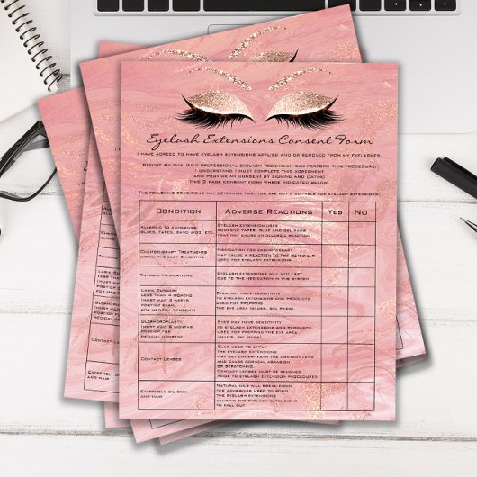 まつ毛の延長責任放棄バラ大理石 チラシ