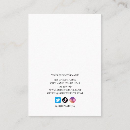 まつ毛の拡張クライアントレコード型枠名刺 名刺 (裏面)