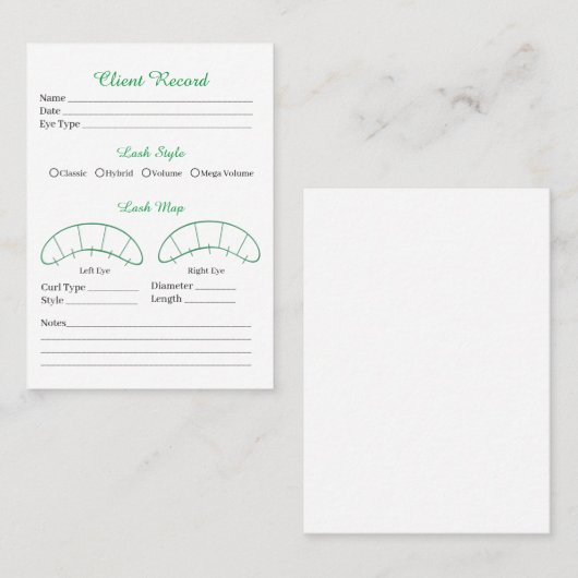 まつ毛の拡張クライアントレコード型枠名刺 名刺 (正面/裏面)