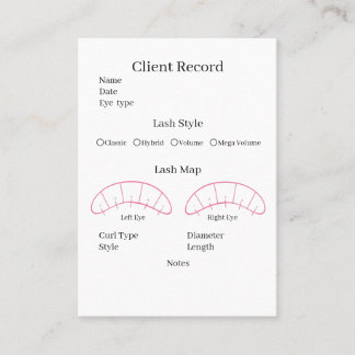 まつ毛の拡張クライアントレコード型枠名刺 名刺
