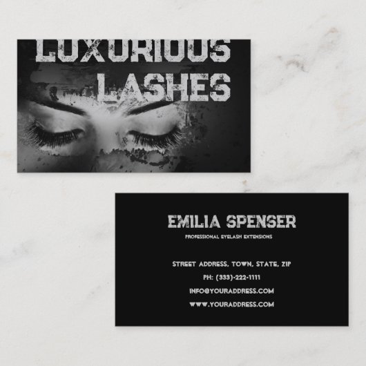 まつ毛の拡張ダークストロークはっきりしたドラマの外観 名刺 (正面/裏面)