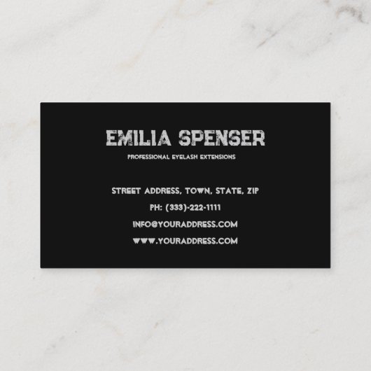 まつ毛の拡張ダークストロークはっきりしたドラマの外観 名刺 (裏面)