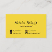 まつ毛の拡張ラッシュサロンイエローソーシャルメディア 名刺 (裏面)