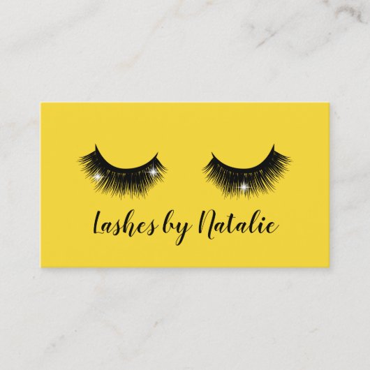 まつ毛の拡張ラッシュサロンイエローソーシャルメディア 名刺 (正面)